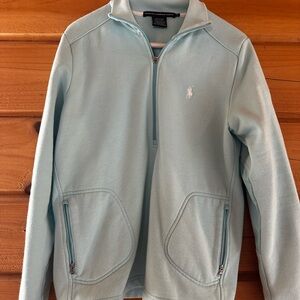 Ralph Lauren Golf Blue Quarter-Zip Pullover with Logo